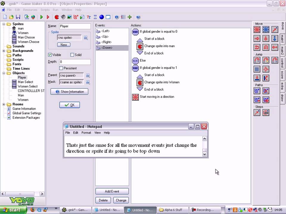 Game Maker how to make a character select system with only Drag and ...