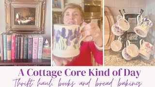 A  COZY, COTTAGE CORE KIND OF DAY ~THRIFT HAUL, BOOK SHOPPING, SOURDOUGH BREAD BAKING