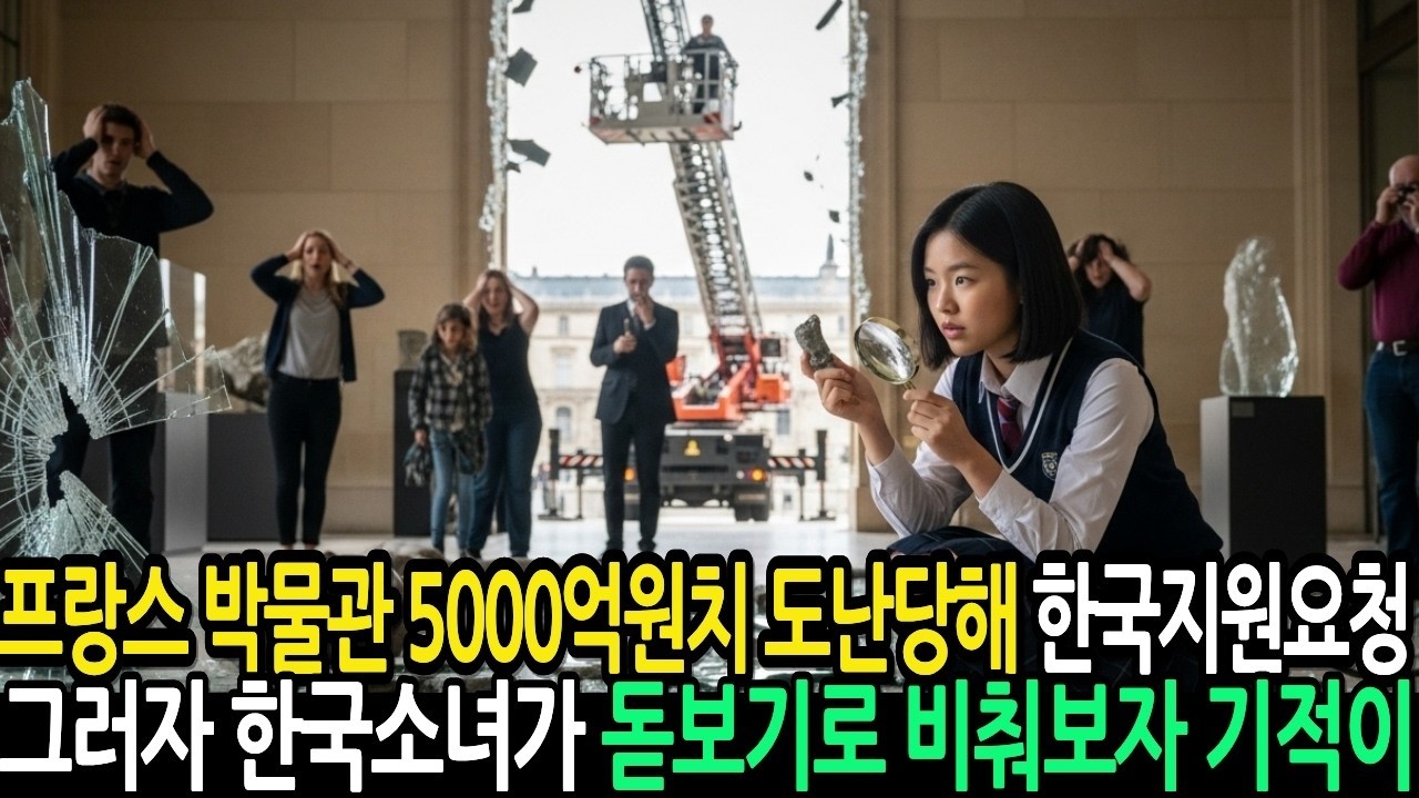 프랑스 박물관 5000억원치 도난당해 한국지원요청,그러자 한국소녀가 돋보기로 비춰보자 기적같은일이 일어나는데