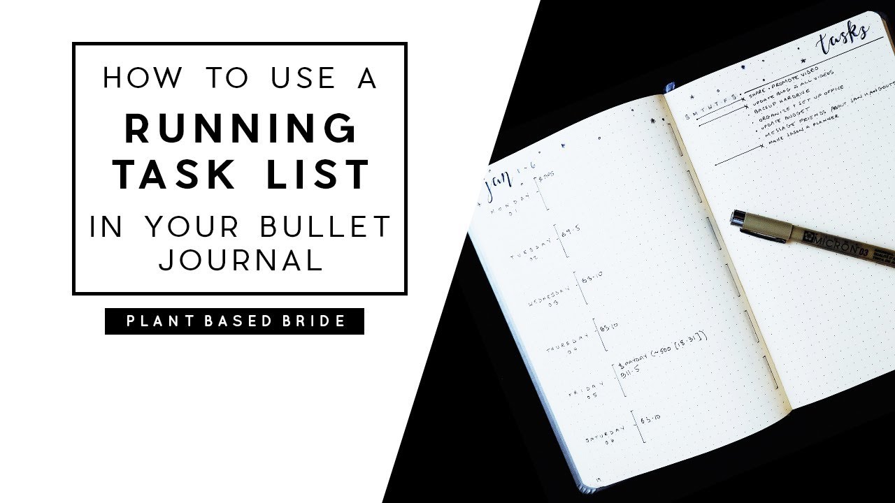 Bullet Journal Weekly Layout: How To Use The Running Task List / Rolling  Weekly | Plant Based Bride - Youtube