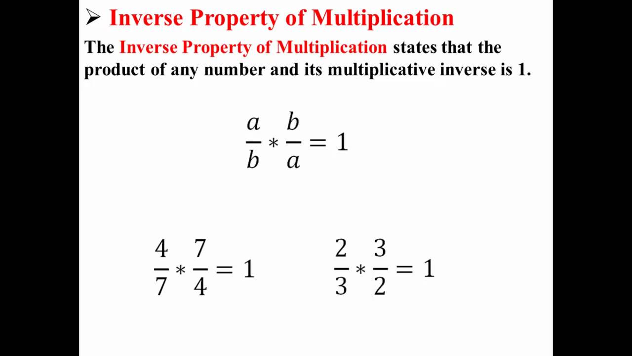  Inverse Property Of Multiplication YouTube