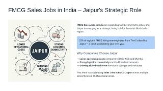 Top Sales Jobs in FMCG Jaipur Opportunities for Freshers &amp; Professionals
