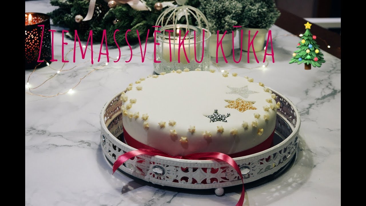 Kā pagatavot Ziemassvētku kēksu un apklāt kūku ar cukura mastiku - YouTube
