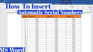 How To insert Automatic Serial Numbers in MS Word | Serial Numbers Automatically in Microsoft Word screenshot 5