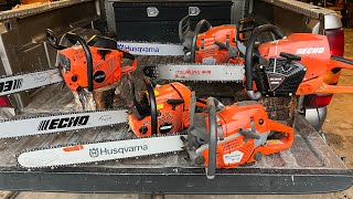 Review of Husqvarna and Echo professional chainsaws.  Husky 562xp and 572xp Echo 620p 680 and 7310