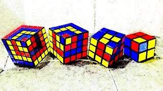 2x2 through 5x5 : Cube in a Cube Pattern