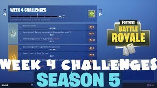 (Chapter 1) ALL Week 4 Challenges Guide - Fortnite Battle Royale Season 5