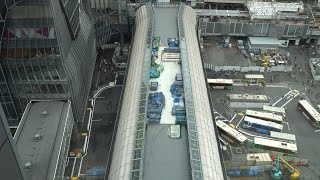 東京メトロ銀座線渋谷駅移設工事の建設状況（2020年10月11日）