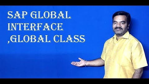 SAP Global Interface ,Global Class