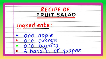 The Recipe of Fruit Salad | How to Make Salad | My Favourite Food Recipe | Fruit Salad