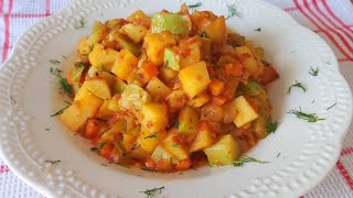 Рагу с кабачками. Самое вкусное овощное блюдо! Легкий, быстрый рецепт. Рецепт кабачки