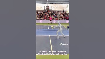 Pickleball Showdown AI Robot vs Human Player#AI robot# humanoid robots #shorts# pickle ball player