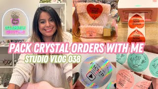 Pack Crystal Orders with me Crystal Confetti Restock, Print New Stickers & Crystal Quality Chat!