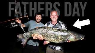 Taking My DAD BOW FISHING For FATHERS DAY!! *HUGE FISH*