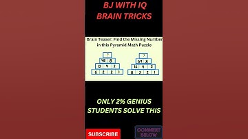 Find the Missing Number in this Pyramid Math Puzzle#braintest #viralvideo #puzzlegames #shorts