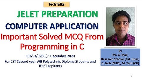 Computer Application Preparation | Programming in C | WBSCTE 320-S Question | Quick Discussion