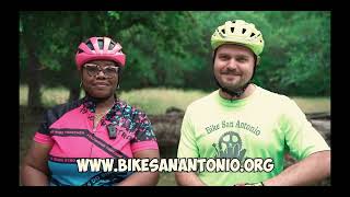 Tina B. from Black Girls Do Bike and Bryan M. from Bike San Antonio on the Howard Peak GreenWay