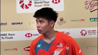 Wawancara Leong Jun Hao (Malaysia) Usai Tumbangkan Jonatan Christie di Babak I Indonesia Open 2024