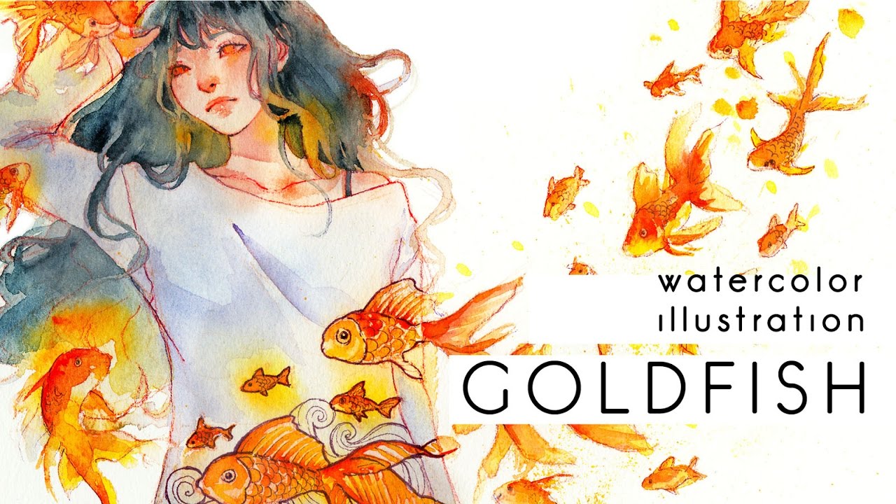 goldfish watercolor illustration youtube