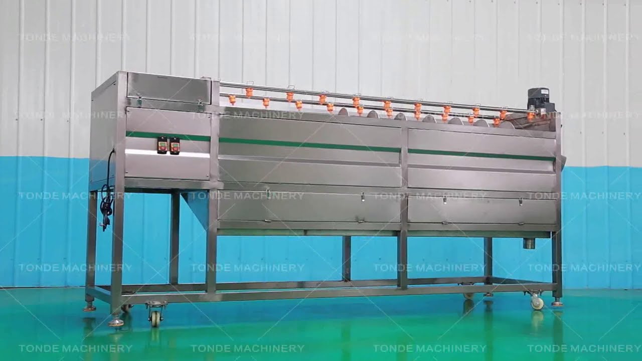 Screw Feeding Roller Brush type potato washing and peeling machine