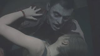 Resident Evil 2 Remake Gameplay - Claire Redfield Tank Top Death Male Zombie Ankle