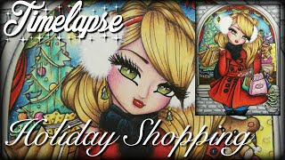 Adult Coloring - Timelapse - Holiday Shopping by Hannah Lynn