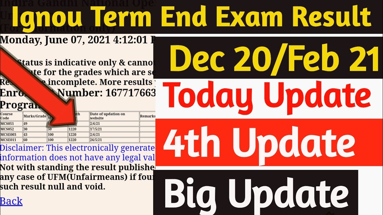{Breaking news} ignou revaluation result dec 2020|ignou revaluation results 4th Update