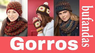 ✔️ 14 modelos de gorros y bufandas tejidos para mujer (Knitted womens hats)