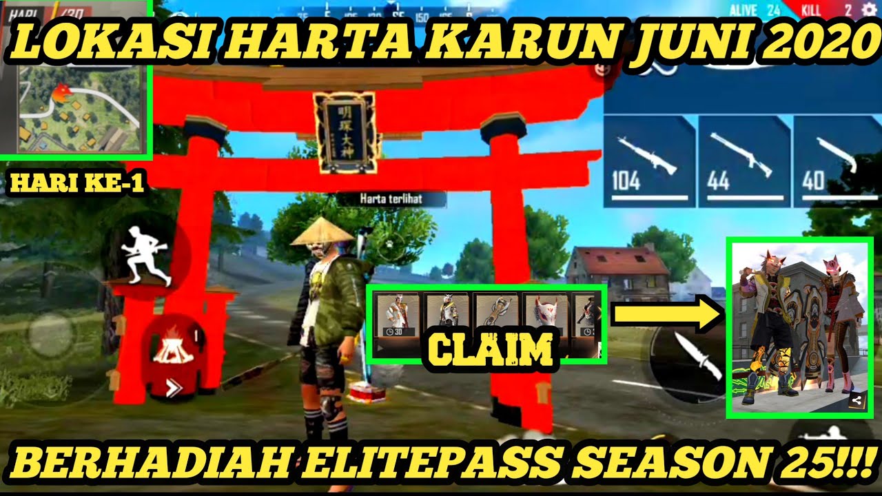 Lokasi Peta Harta Karun Ff Hari Ini Elitepass Season 25