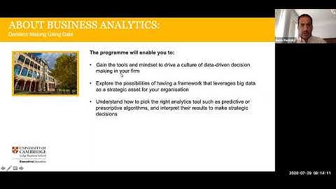Cambridge Judge Business School | Business Analytics:Decision Making Using Data | Webinar