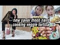 New Sailor Moon Nails, Cooking Veggie Lentil Tortilla SO GOOD OMG | DTV #85