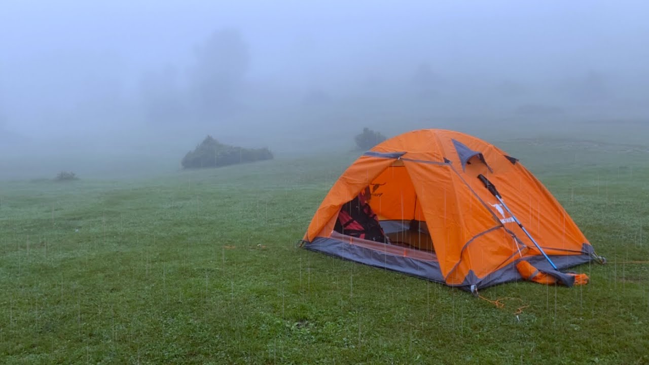 SOLO CAMPING IN RAIN WITH COZY RELAXING TENT • THE SOUND OF RAIN ASMR ...