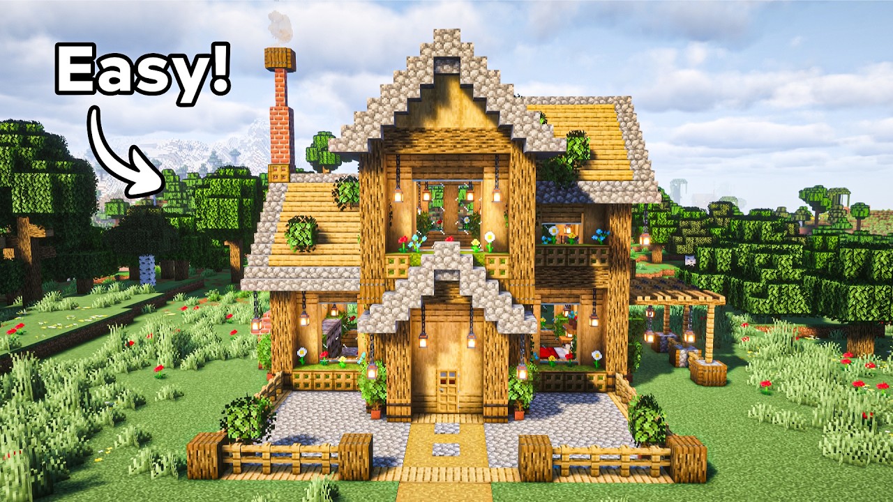 Minecraft: How to Build a Survival Wooden House | Tutorial (Easy) 🏡 ...