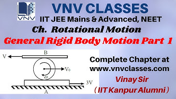 General Rigid Body Motion Part1 Rotational Motion  | IIT JEE, NEET | by Vinay IIT Kanpur Alumni