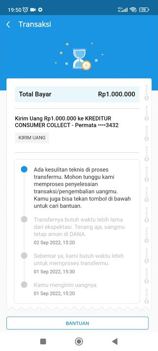 Contoh Kendala TF APP Dana Ke rekening Bank