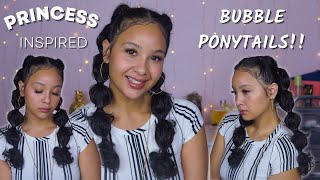 HOW TO: PRINCESS JASMINE BUBBLE PONYTAILS