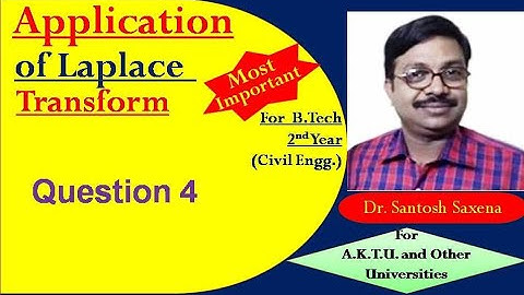 Application of Laplace Transform-Q4 of (Most Important) in Hindi By Dr. Santosh Saxena