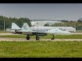 Су-57 (ПАК ФА) идёт на взлёт | Su-57 (PAK FA) is taking off