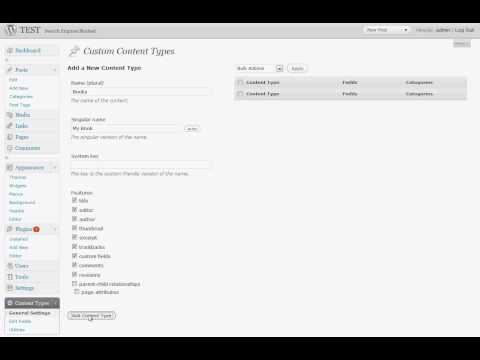 Easy Post Types WordPress Plugin:  Create