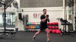 Dumbbell Goblet Stationary Lunge demonstration