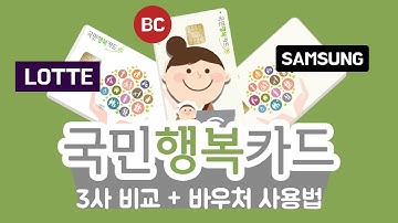 국민행복카드 롯데, 삼성 ,BC 3개사 비교 및 바우처사용법