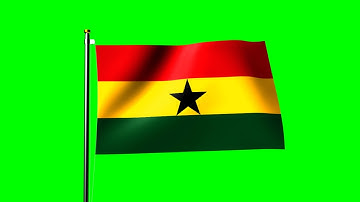 Ghana flag waving over green screen - royalty free footage