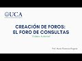 Tutorial sobre creación de foros: El foro de consultas