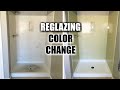 BATHTUB &amp; SHOWER Reglazing | Refinishing a Bathtub and Shower in New Color | Before &amp; After