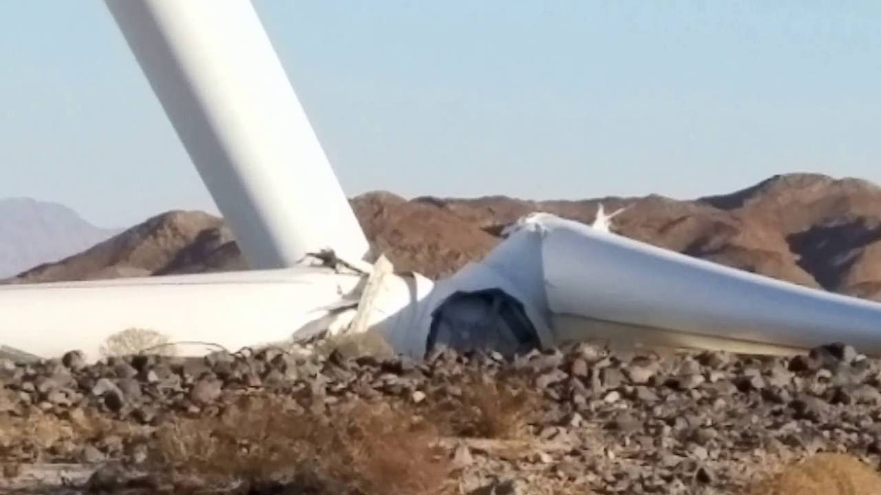 Siemens 2.37MW-108 SWT Wind Turbine Collapse in Ocotillo, California - YouTube