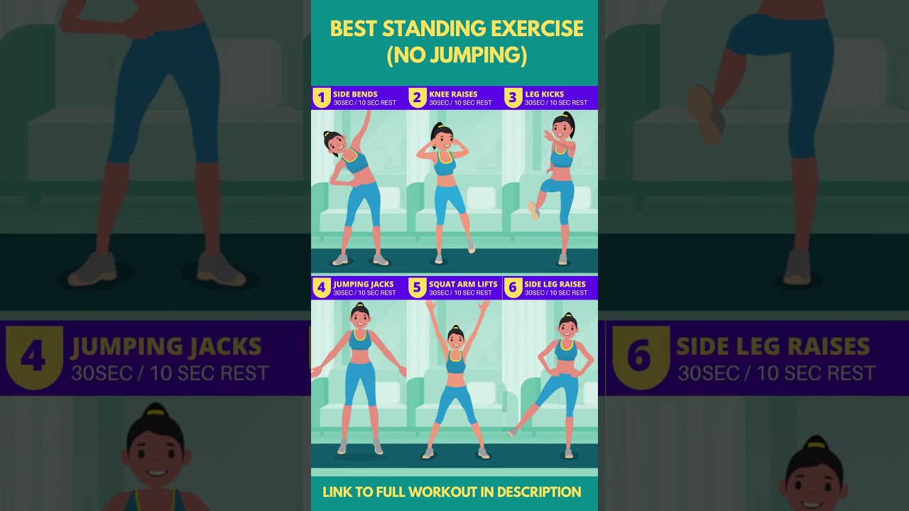 Best Standing Exercises no jumping Super Healthy Fit Shorts Lose Weight Fast At Home