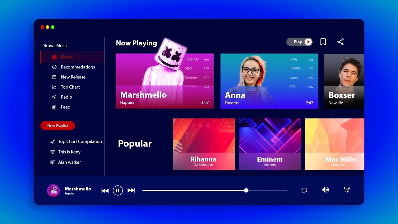 Dashboard Design Adobe XD | IOS Player UI Design 2020 - YouTube