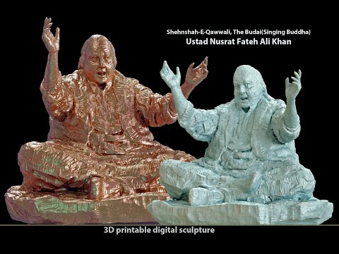 Making A Sculpture of Shehnshah-E-Qawwali, The Budai (Singing Buddha), Ustad Nusrat Fateh Ali Khan