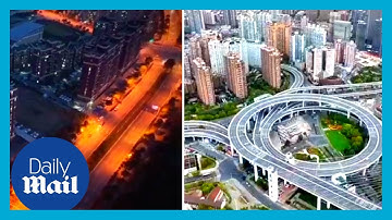 Shanghai Covid lockdown: Drone footage shows empty streets amid outbreak