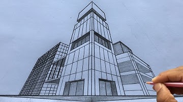 How to Draw Using Three-Point Perspective: Buildings Drawing Step by Step